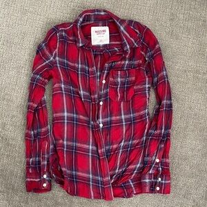 Mossimo Supply Co. Red and Blue Plaid Shirt